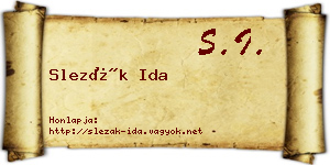 Slezák Ida névjegykártya